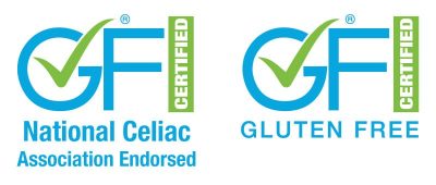Gluten Free Certified mark + National Celiac Association Endorsed